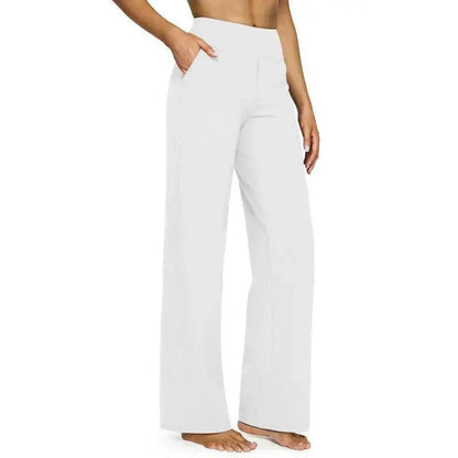 Women's High-Waist Wide Leg Pants – Business Casual Yoga Dress Pants with Pockets