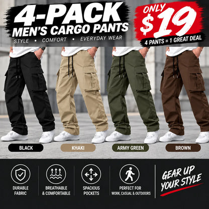 Men’s Cargo Pants – Casual Relaxed Fit Multi-Pocket Utility Pants