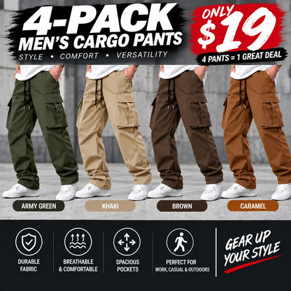 Men’s Cargo Pants – Casual Relaxed Fit Multi-Pocket Utility Pants