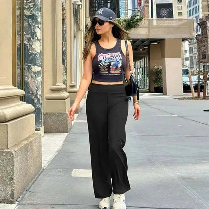 Women's High-Waist Wide Leg Pants – Business Casual Yoga Dress Pants with Pockets